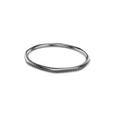 Dextera bangle, Octagon shape, Round cut, White, Ruthenium plated